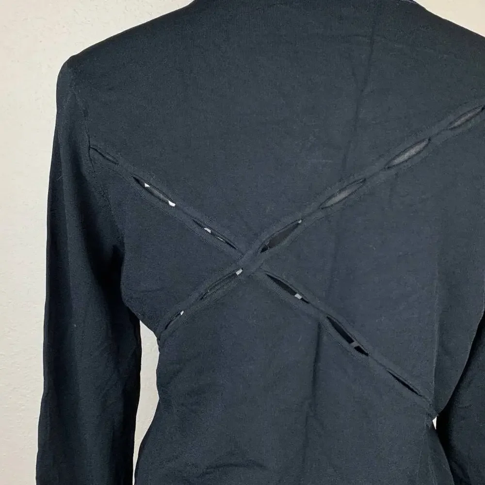 Rag & Bone Long Sleeve Sweater Shirt w/ Destructed Cut Out Detail Sz L